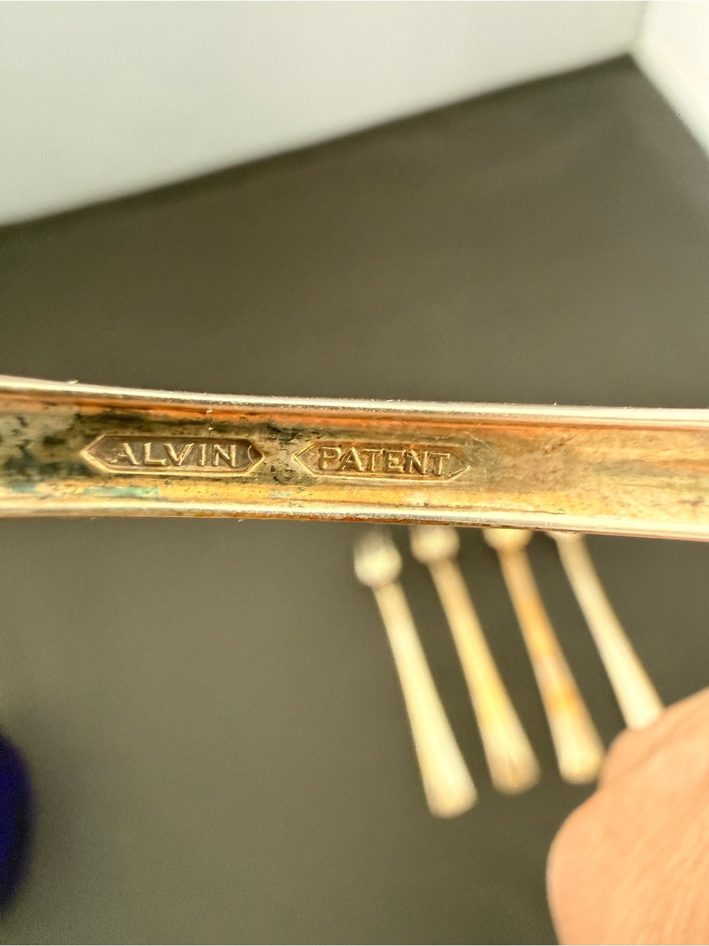 Vintage Alvin Silverplate Cocktail/Seafood Forks 5" lot of 5 - Picture 3 of 4